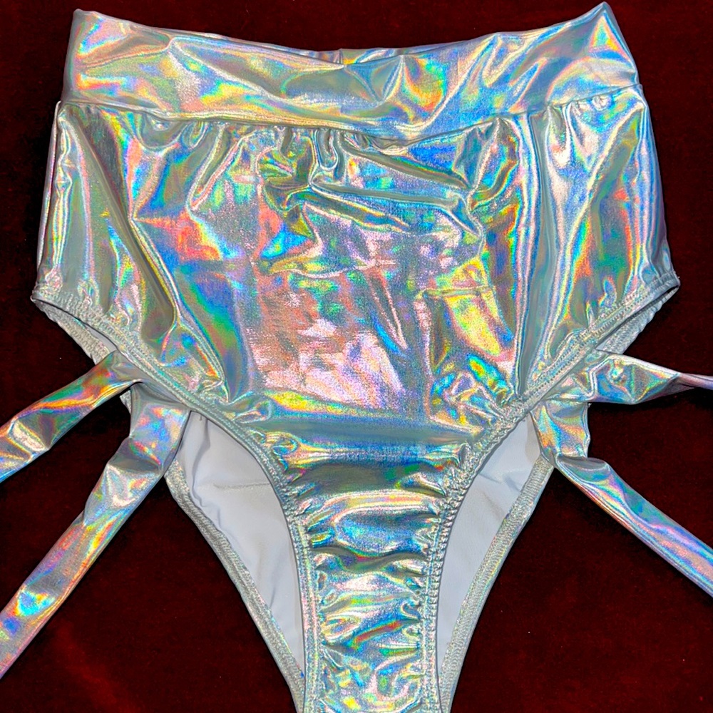 New, Silver Holographic Bottoms